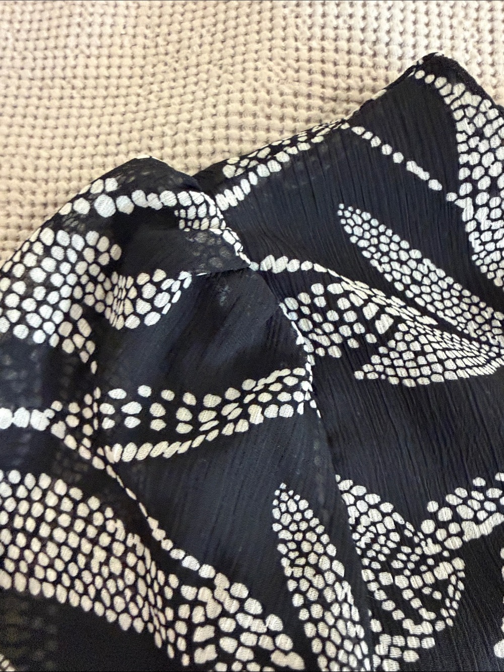Vince Camuto Black Jumpsuit with White Leaf Print - Picture 9 of 11